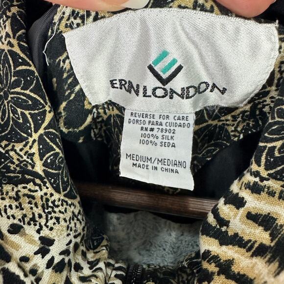 Ern London Jacket M Silk Animal Print Patchwork Boho Luxe Mob Wife Statement - Picture 2 of 6